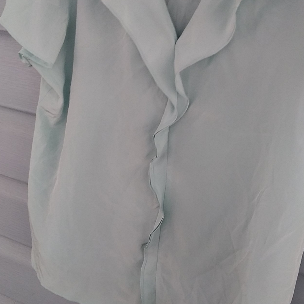 Pendleton 100% Silk Light Teal Button Down Blouse - image 4